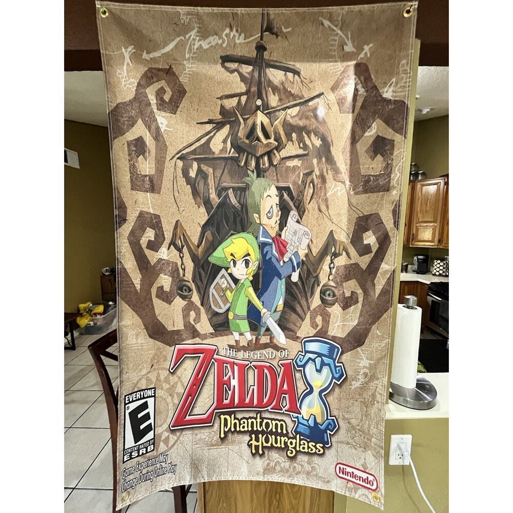 The Legend of Zelda Phantom Hourglass 5' Boxart Flag Banner Nintendo DS 2007